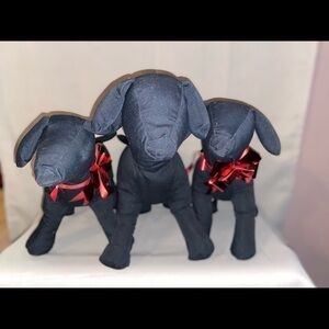 Set of 3 plush homemade black dogs